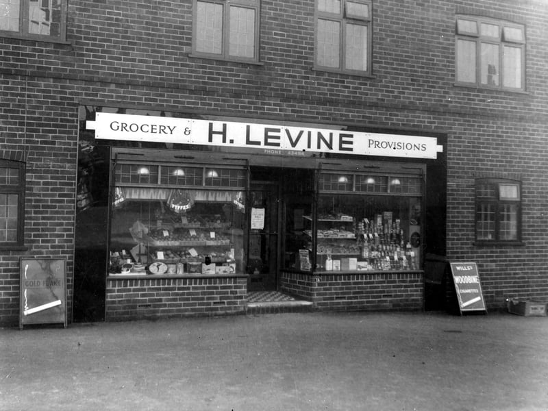  H. Levine, Grocery Store on Blake Grove off Potternewton Lane. Pictured in November 1937.