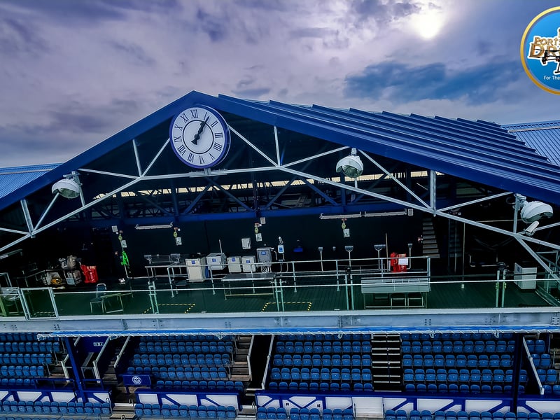A rare glimpse of what is under the clock in the South Stand