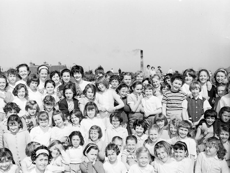 Gilmerton Primary School sports day at Gilmerton Park in May 1963.