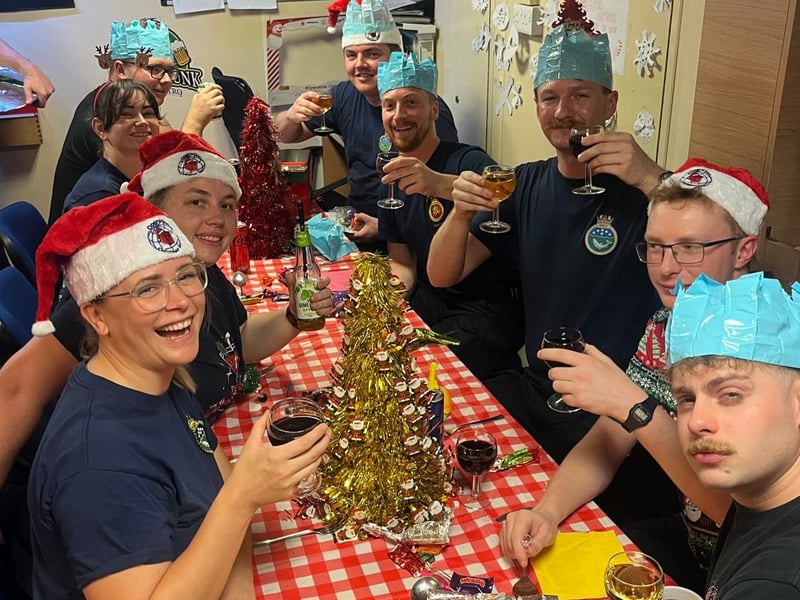 HMS Spey's sailors enjoying the festive period.