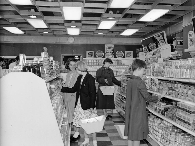 The new self-service St Cuthberts Co-operative  Association store in Drum Street in August 1960.