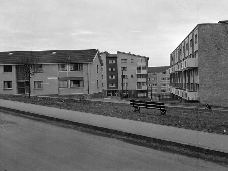 Gilmerton Dykes Road at Hyviots Bank in February 1965.
