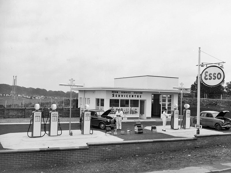The newly opened Drum Service Station in Gilmerton in October 1958.