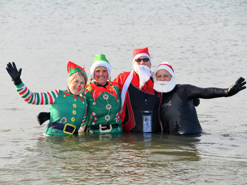 Dozens of people took part in the Boxing Day Dip at Lee-on-the-Solent raising money for Harbour Cancer Support.