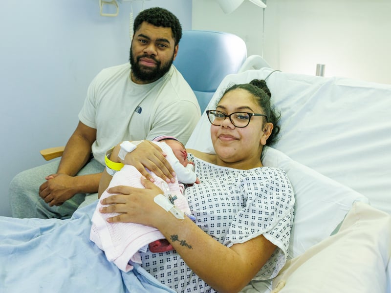 UnaMawi and Mosese from Whiteley welcomed their baby Aiko into the world on Christmas Day.