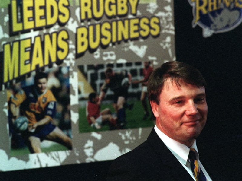 Gary Hetherington, the new chief executive of Leeds Rugby pictured at a press conference.