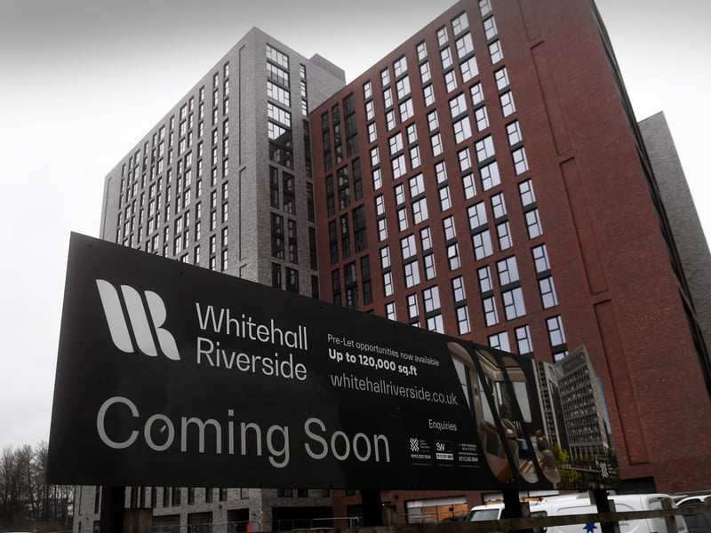 One of the most significant residential developments in the city centre, Whitehall Riverside features around 500 built-to-rent homes right on the waterfront. It is due to be completed in spring 2026.