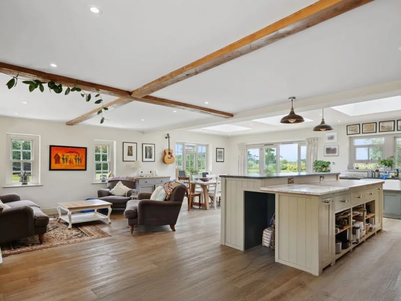 This five bedroom home comes with four bathrooms and four reception rooms.