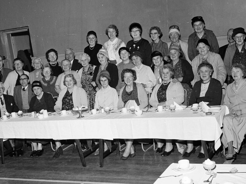 The New Year dinner held by the Wardie and Granton Branch of The OAP Association in Wardie School, Edinburgh, in 1964.