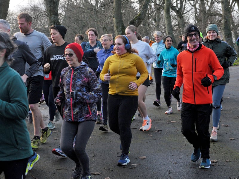 Runners are all smiles as they set off.