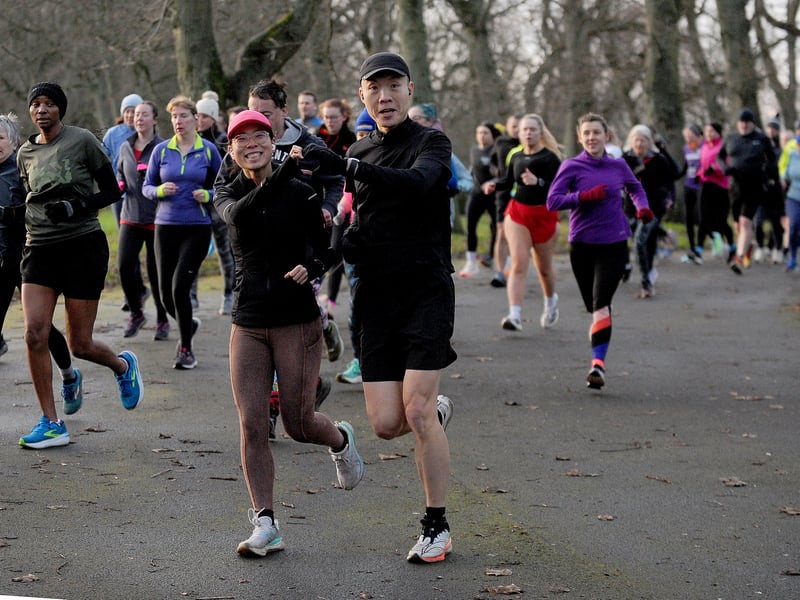 The runners get into their stride.
