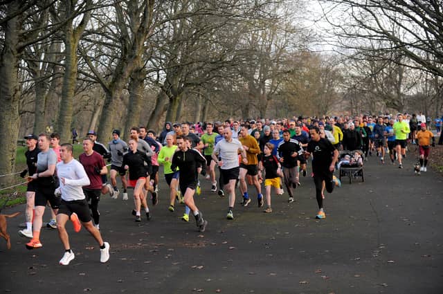 Nearly 500 people took part in the New Years Day parkrun at Woodhouse Moor.