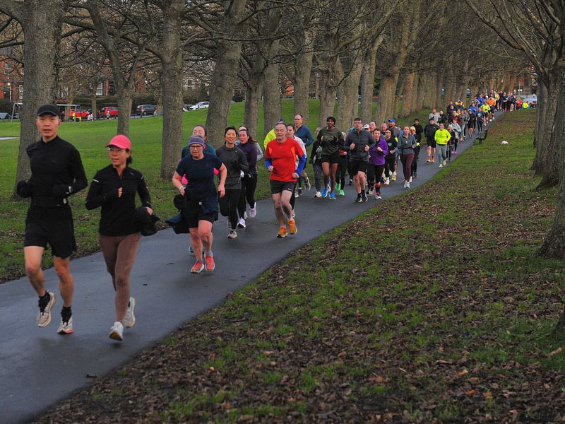 Runners in the midst of the 5km course.