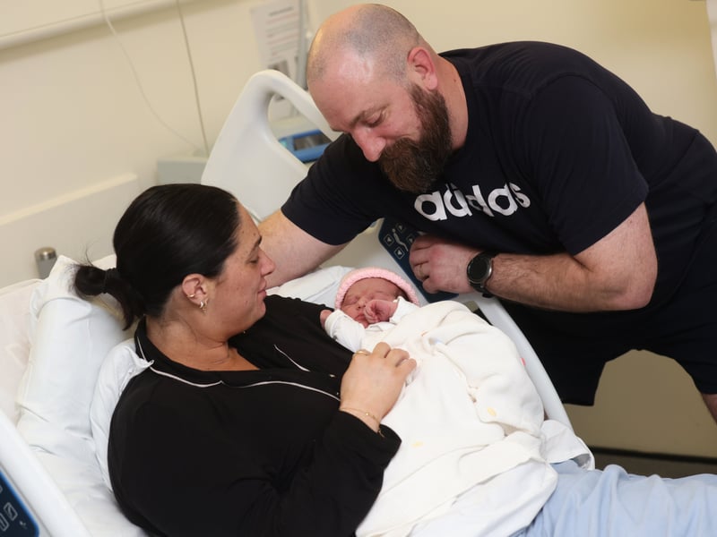 Sarah and Tom Jenkins welcomed their adorable baby - Parker Pearl Jenkins - into the world at 8.22am. 


Picture: Sam Stephenson.