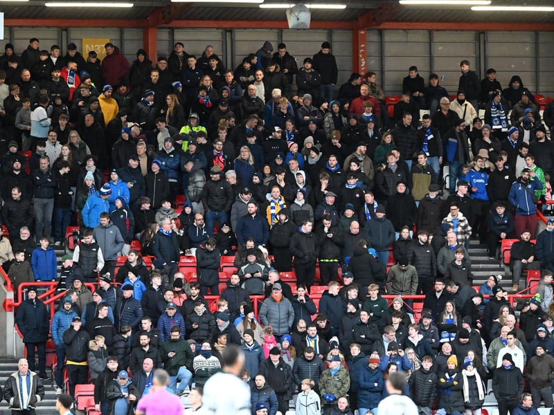 2,464 Pompey fans made the trip to Bristol City's Ashton Gate on New Year's Day.
