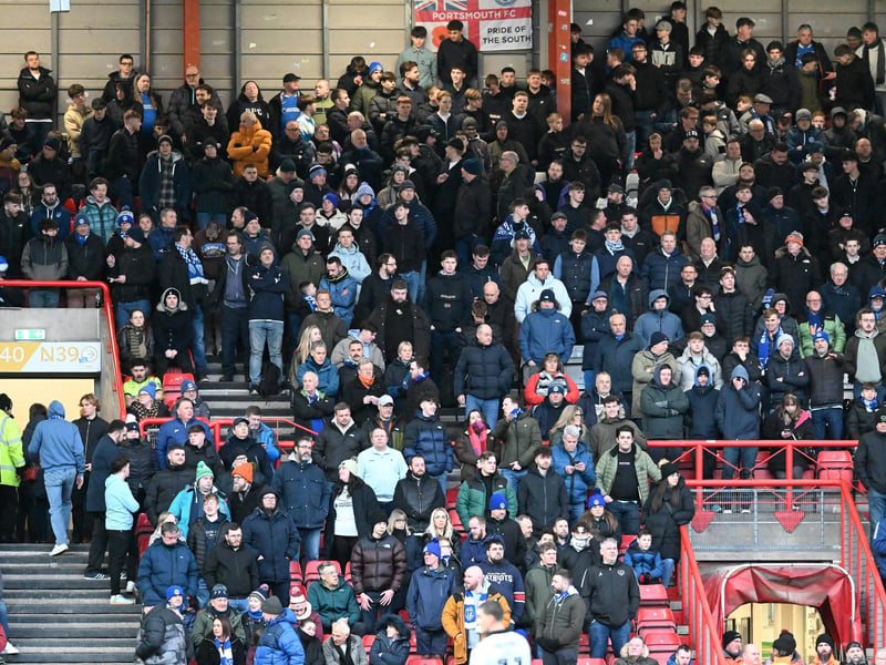 2,464 Pompey fans made the trip to Bristol City's Ashton Gate on New Year's Day.