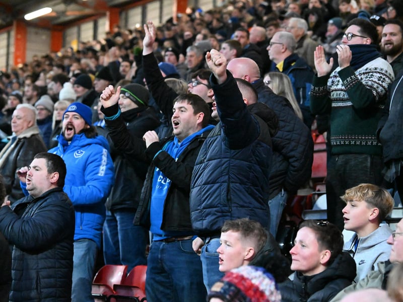 2,464 Pompey fans made the trip to Bristol City's Ashton Gate on New Year's Day.
