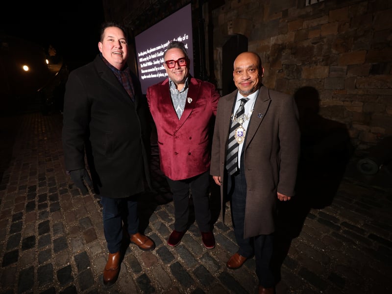 The launch of the Portsmouth100 celebrations took place on January 1 with a free family event at Castle Fields in Southsea. 

Pictured: (L-R) Steven Wylie, Jack Edwards and Deputy Mayor Abdul Kadir 

Picture: Sam Stephenson.