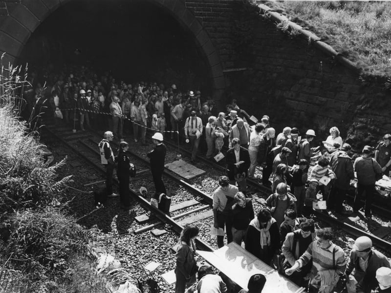 Thousands walked through Summit Tunnel in August 1985.