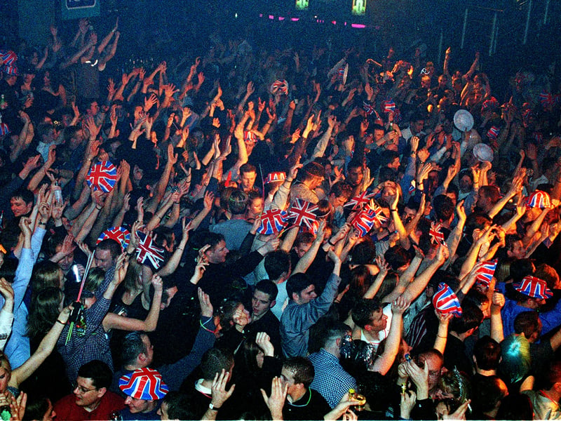 Revellers celebrate the new Millennium, at Majestic nightclub