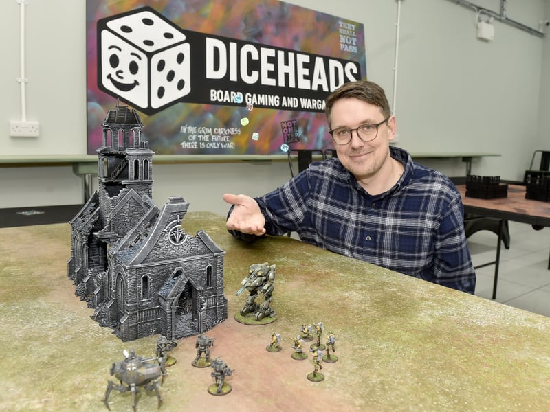 David Straw opened Diceheads in Coates Road, Gosport, last month. The new gaming cafe has a library of over 300 board games and multiple tables for Warhammer and D&D. 

Pictured: David Straw

Picture: Sarah Standing (020126-3869)