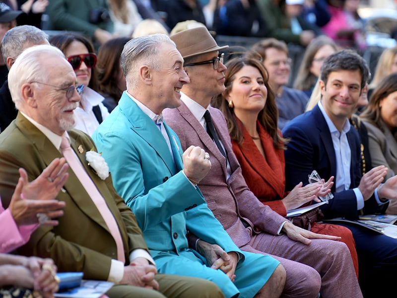 Nicole Ansari-Cox, Brian Cox, Alan Cumming, Grant Shaffer, Monica Lewinsky and Nikola Barisic at the Hollywood Walk of Fame.
