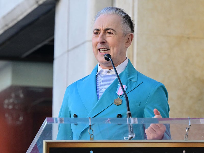 Alan Cumming speaks after his Hollywood Walk of Fame star was unveiled