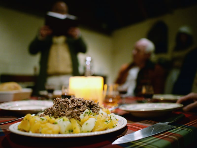 Scotland's National dish and it's a proper tasty one. Haggis served with mashed turnips and mashed potatoes - and often served with a decent whisky sauce. Traditionally eaten on Burns Night, or St Andrews night - but easily available battered at any local chippy, or found in every Scottish supermarket to be enjoyed through out the year. 