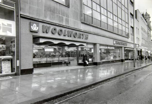 Woolworths on Briggate pictured on a wet Wednesday in 1982.