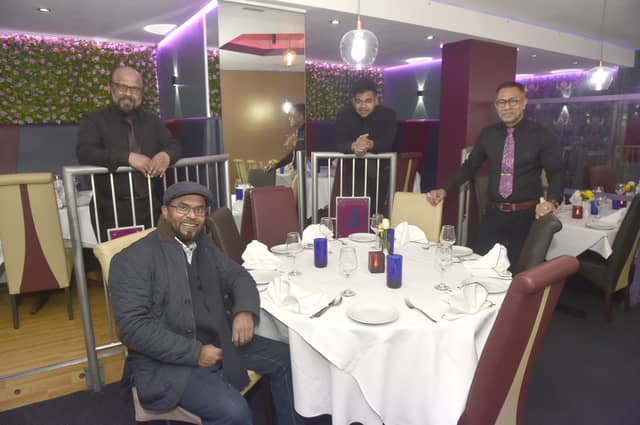 Co-owners Ashid Ali and Zilu Miah, with Tahmid, waiter and Badal, head waiter.