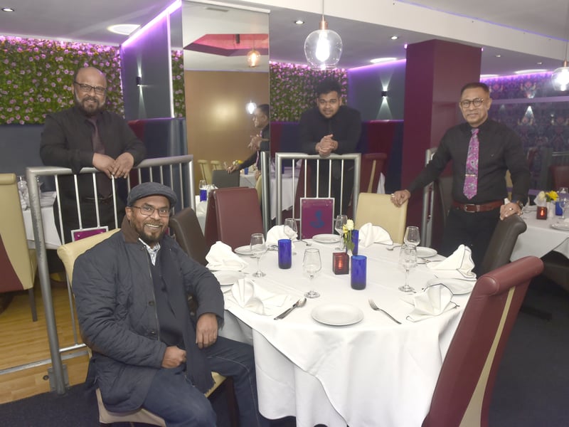 Co-owners Ashid Ali and Zilu Miah, with Tahmid, waiter and Badal, head waiter.