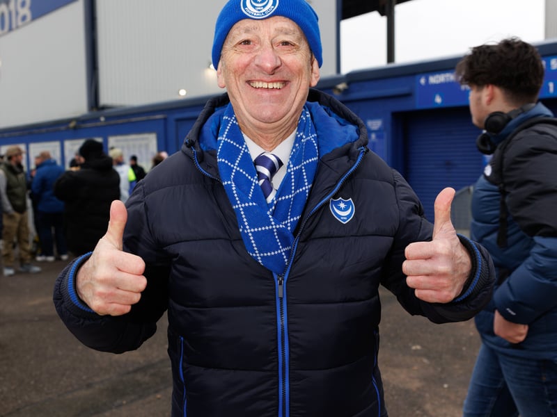 The atmosphere is building outside Fratton Park as Pompey fans prepare for this afternoon’s FA Cup tie against Arsenal. 