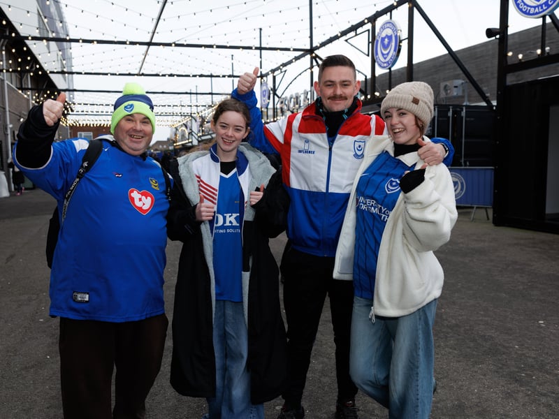 The atmosphere is building outside Fratton Park as Pompey fans prepare for this afternoon’s FA Cup tie against Arsenal. 