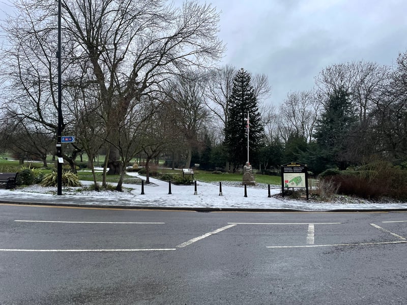 A snowy start to the day at Scatcherd Park in Morley.