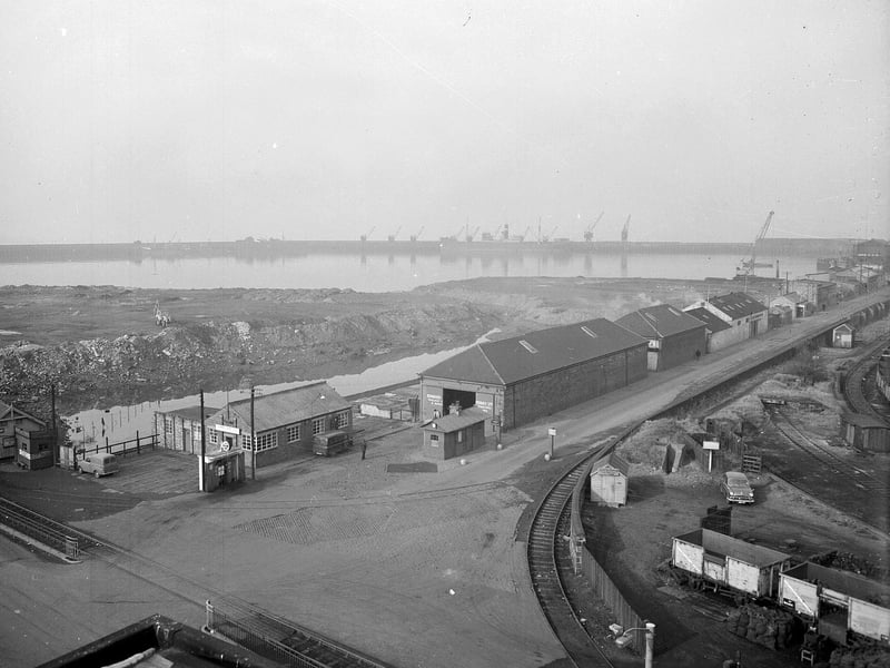 A picture showing the reclamation of the Western Harbour at Granton in March 1964.