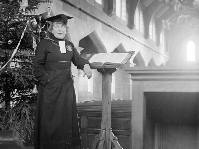 The Rev Isabel Shedden - Minister at Granton Congregational Church - in December 1964.
