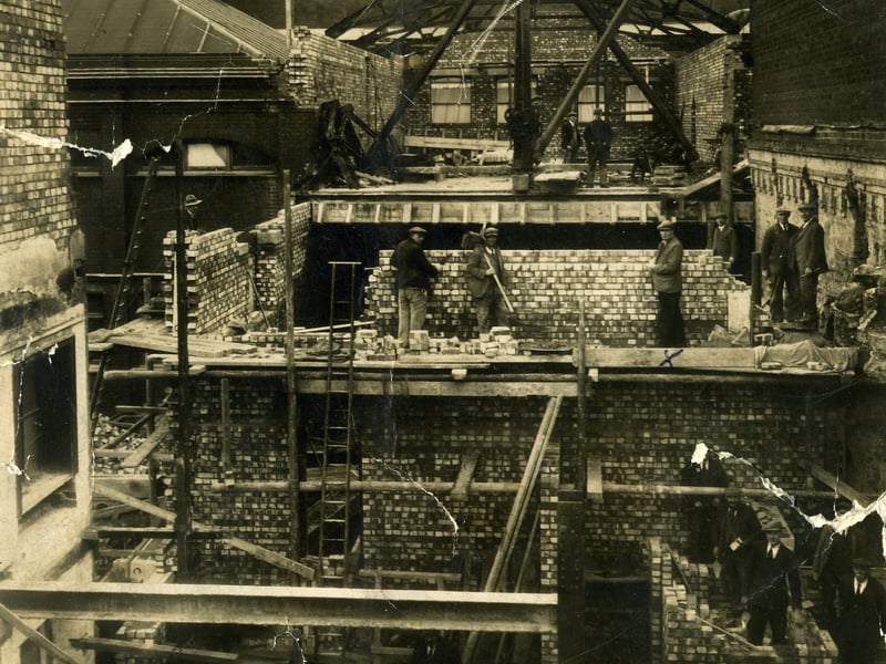 Building of an extension to the Winter Gardens underway in January 1931