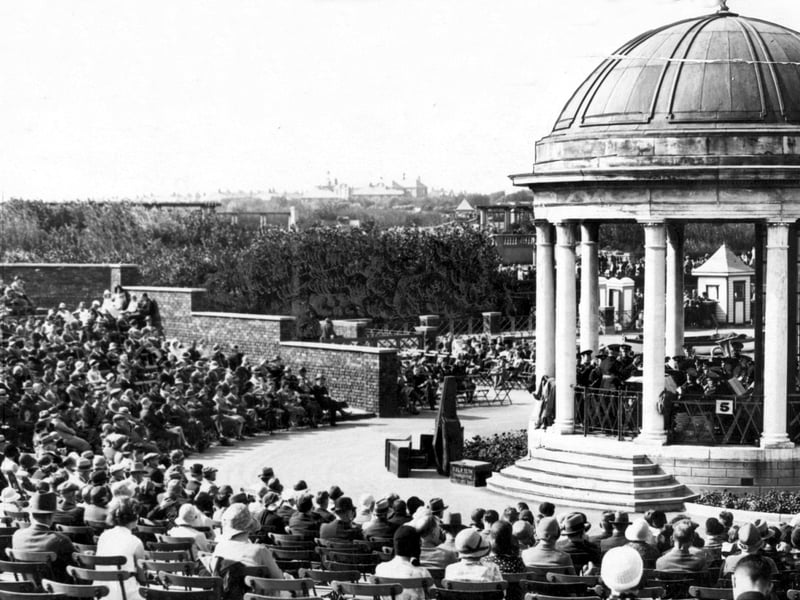 The Stanley Park bandstand was busy with a full house for open air entertainment in 1931