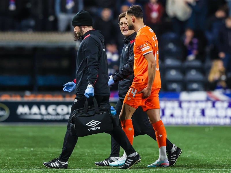 Suffered a hamstring injury against Kilmarnock early in December, and isn't due to return until later this month.