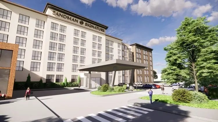 This Ingliston hotel next to Edinburgh Airport will include 238 rooms, a restaurant, a bar and a conference centre. Planning has been approved.