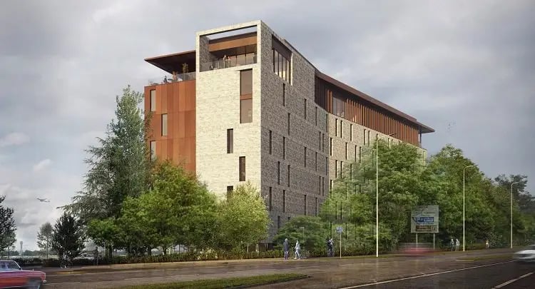 This four star Ingliston hotel has had planning approved to provide 204 rooms, a restaurant and a sky bar.