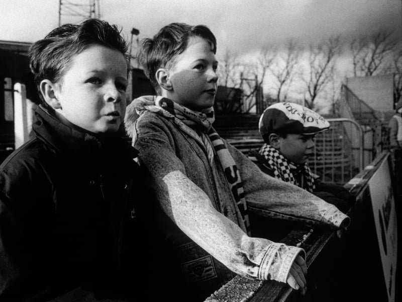 Young Doncaster Rovers fans at the club's old Belle Vue home in 1992