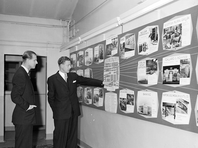 The Duke of Edinburgh visiting Ethicon Ltd in Sighthill Industrial Estate in 1960.