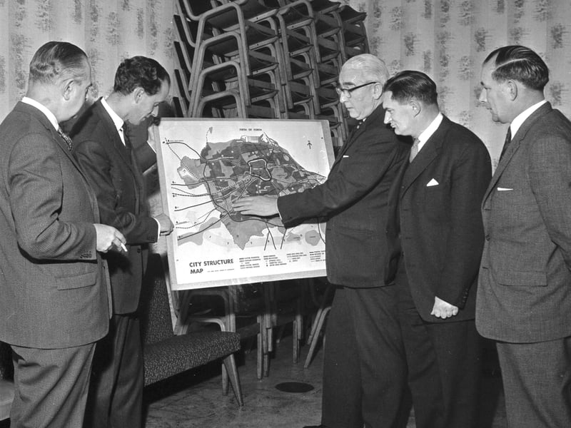 Councillor John Millar sets out the plan for Edinburgh in the Eighties at the annual Sighthill Industrial Area committee luncheon at the Sighill Inn in February 1966.