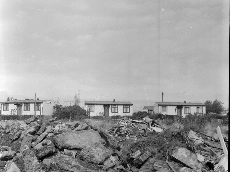 Sighthill prefabs being demolished in September 1966.