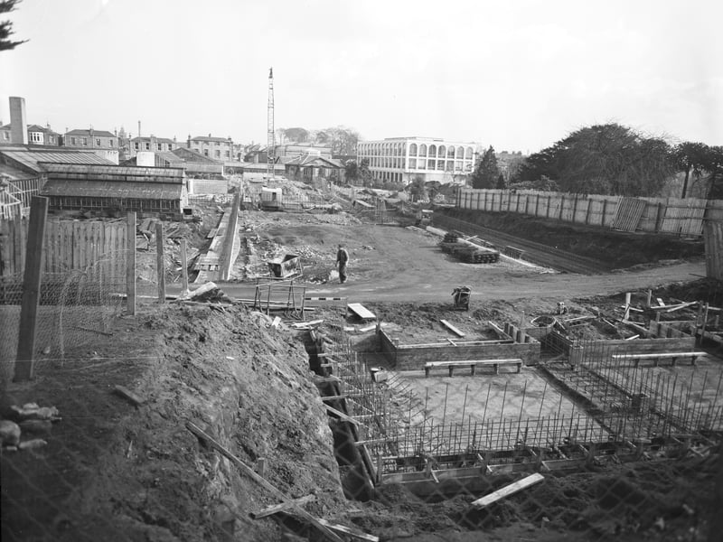 New hot houses being built at the Royal Botanic Gardens in Edinburgh in March 1966.