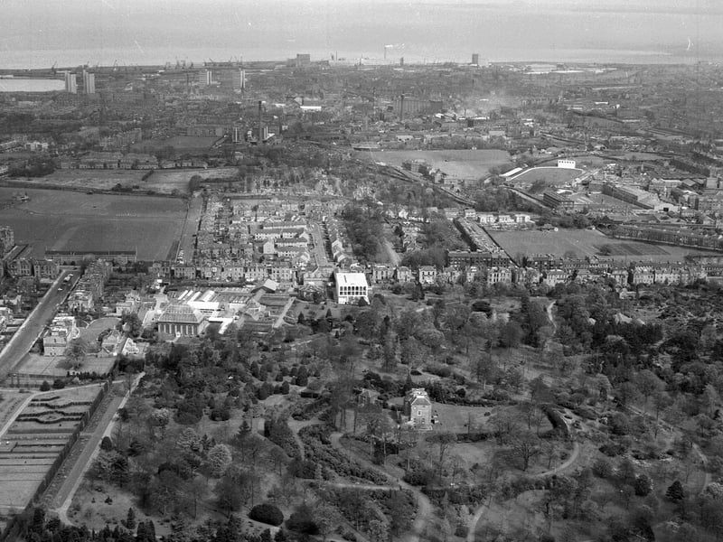 An aerial view of the gardens in April 1964.