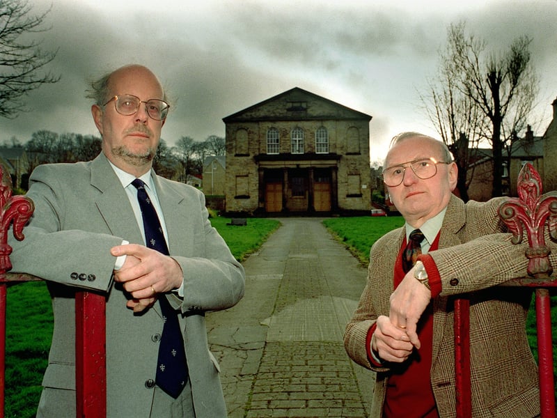 March 1999 and Hopton United Reformed Church on Calder Road was facing a repairs crisis which threatened its future. It needed £150,000 to pay for repairs or it could close. Pictured, from ledt, are Rev Micheal Heard and Jack Rolfe, finance manager.