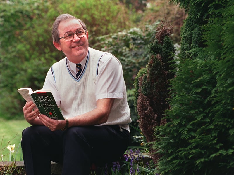 Cricket umpire Don Kirkby relaxing at home in the garden. Pictured in April 1998.