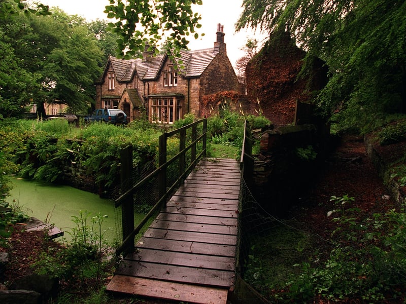 The moat which surrounds Hopton Hall pictured in June 1997.